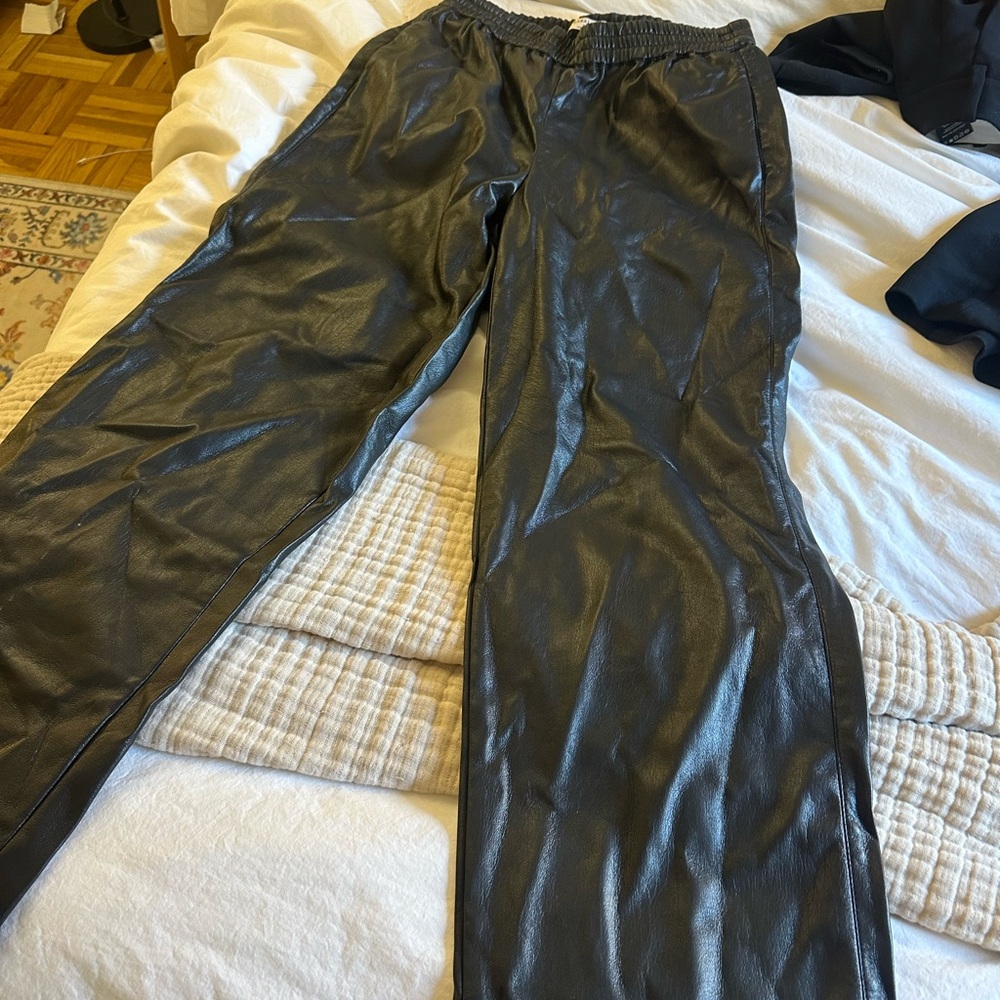 Black Faux Leather Pants